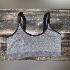 Gray and Black Sports Bra